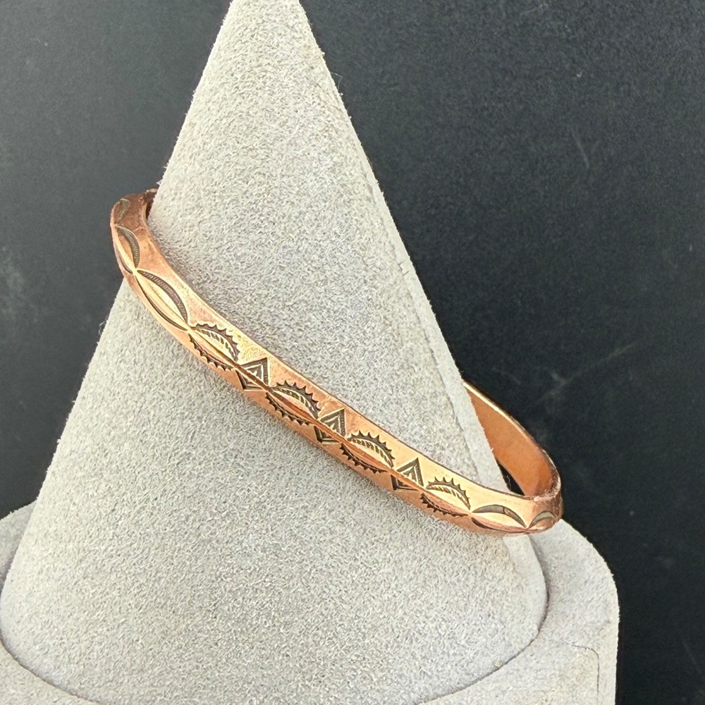 Vintage Bell Trading Solid Copper Cuff Bracelet Western 6”